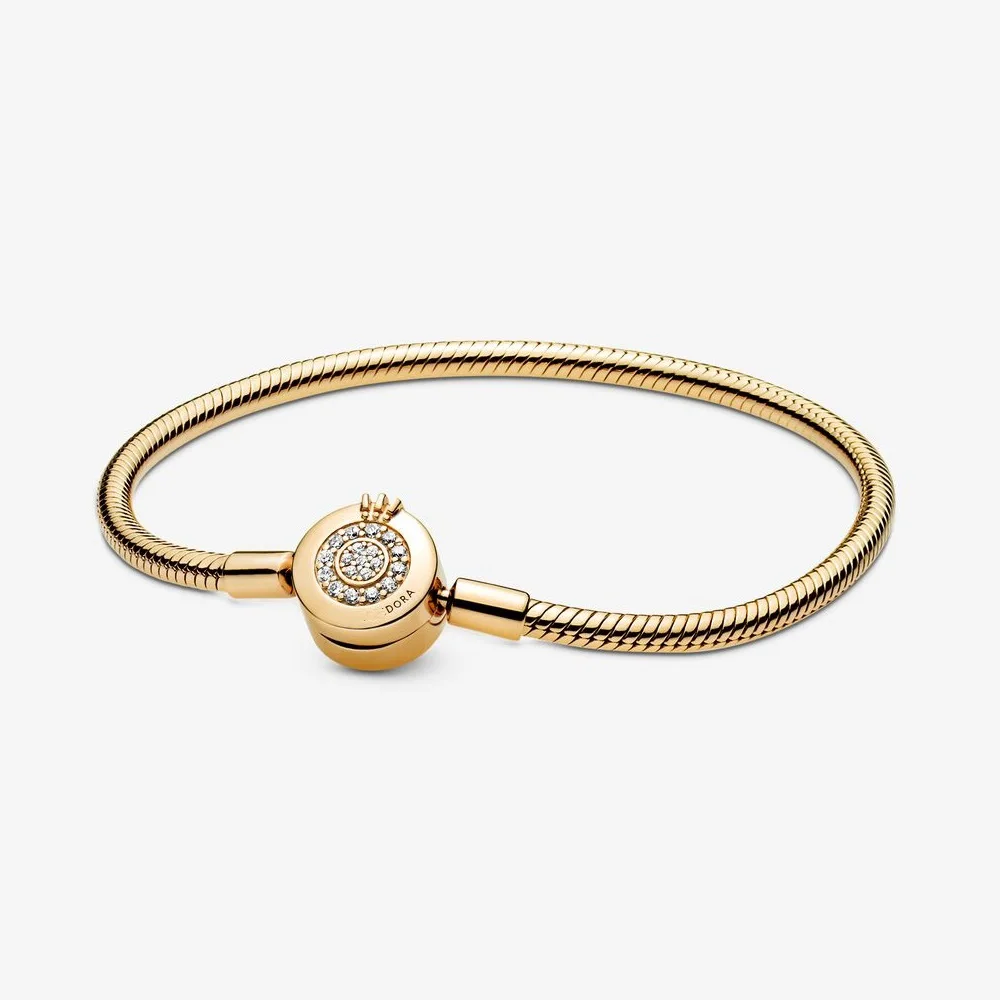 

wholesale rose gold 925 stering silver jewelry women clasp snake chain bracelet for