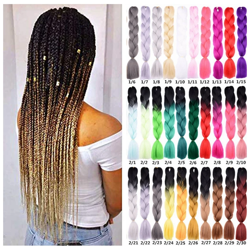 

Wholesale hair extension high quality raw material ombr jumbo braid synthetic hair for braiding, Pic showed braid hair
