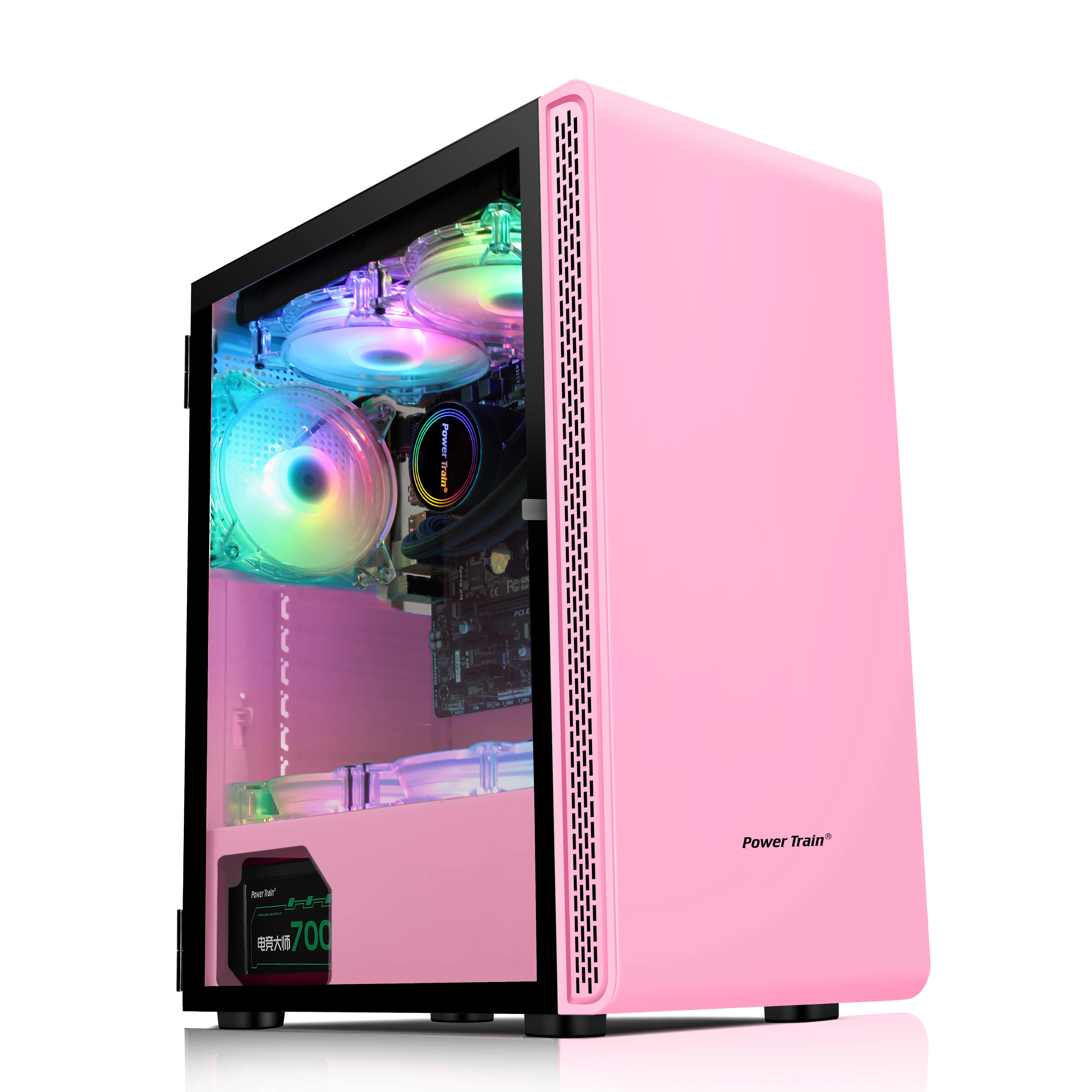 

Don't Miss New Product Daofeng5 Pink Green Pc Gaming Case Full Tower Accessories Computer Case, Black white