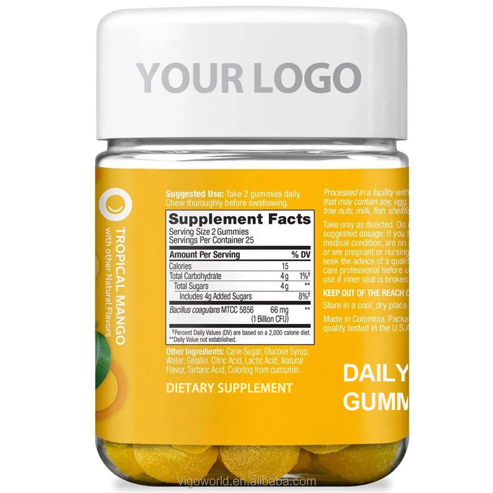 Private Label Dietary Supplement Adults Pectin Gummy Probiotic Gummy