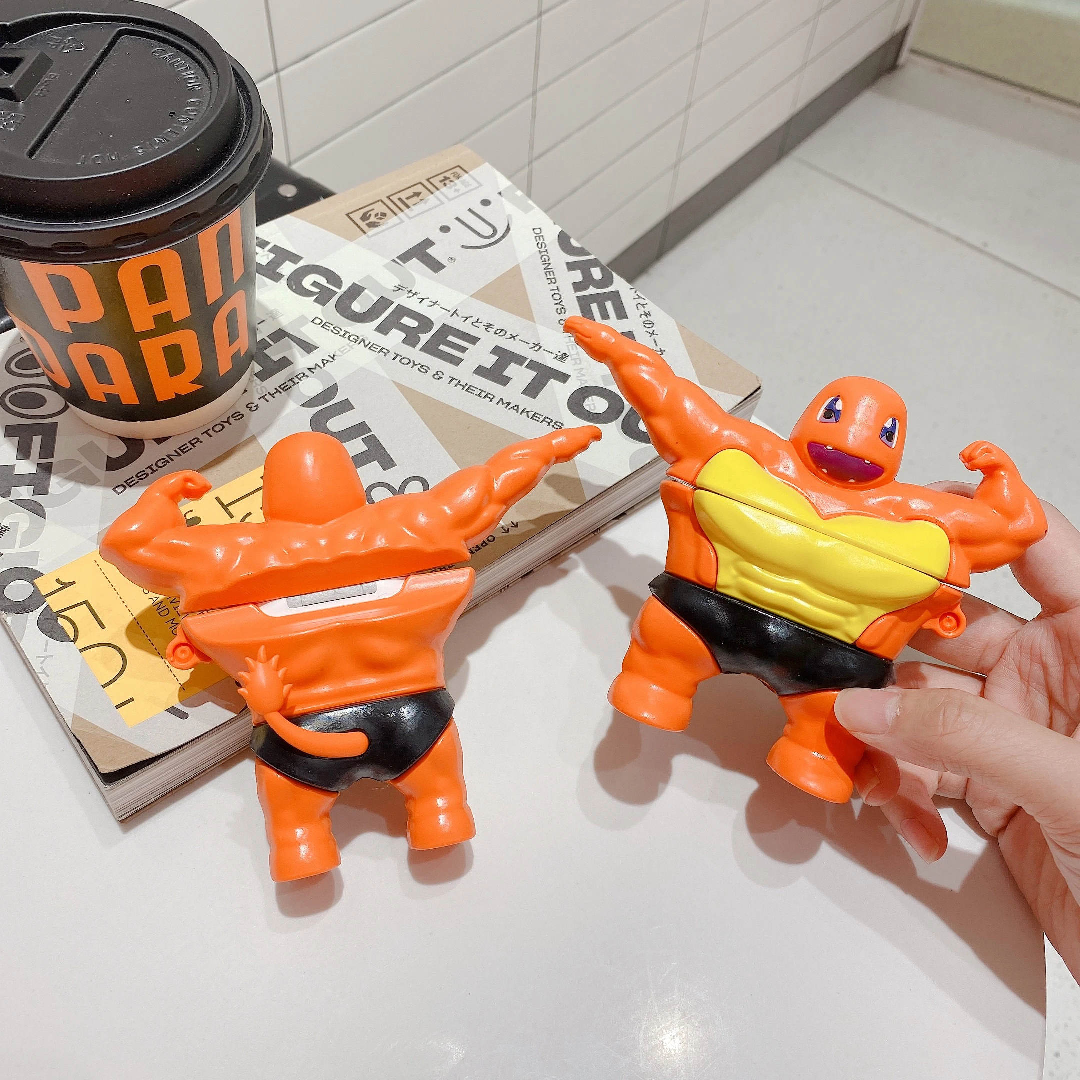 

3D Cute Cartoon Funny Spoof Muscular Pikachu Charmander Cover For Airpods Regular For Apple Airpods Pro 1 2 3 Case