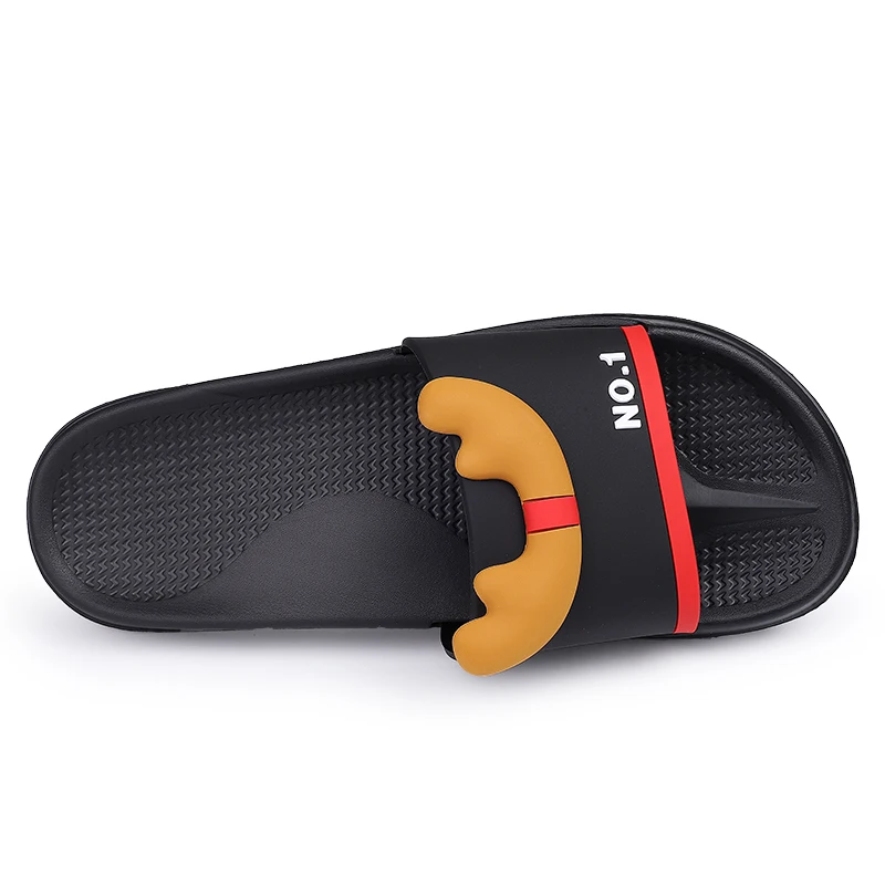 

Men Slippers Waterproof Indoor Outdoor Flat Anti-Skid Slippers Rubber Open Toe PVC Slides, Solid color