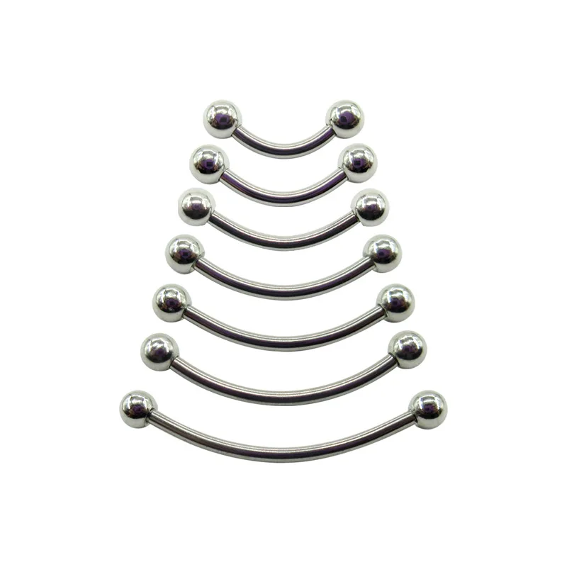

NUORO Multiple Sizes 16G Stainless Steel Curved Barbell Tragus Helix Ear Belly Lip Ring Body Piercing Bananas Eyebrow Stud