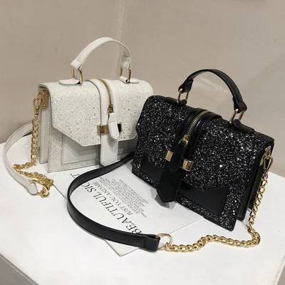 

2021 New Fashion Small Purses And Handbags Glitter Crossbody Bag Women Handbags Tote Ladies Chain Crossbody Bags