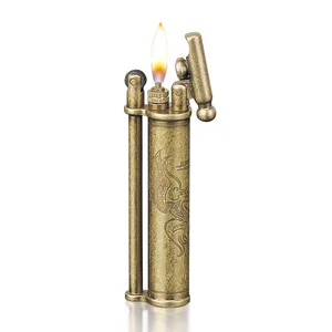 Image of JF-025 JIFENG brass metal refillable gas flint lighter small