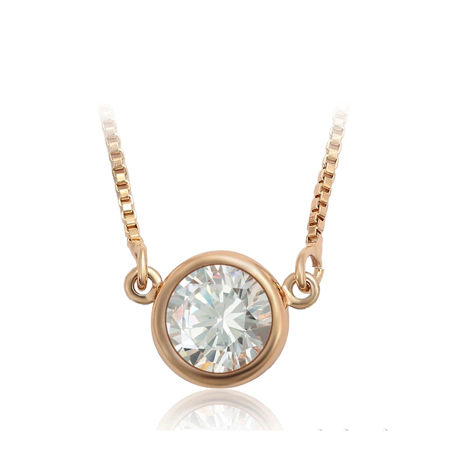 

46350 xuping jewelry New Round single zircon bag with minimalist design necklace