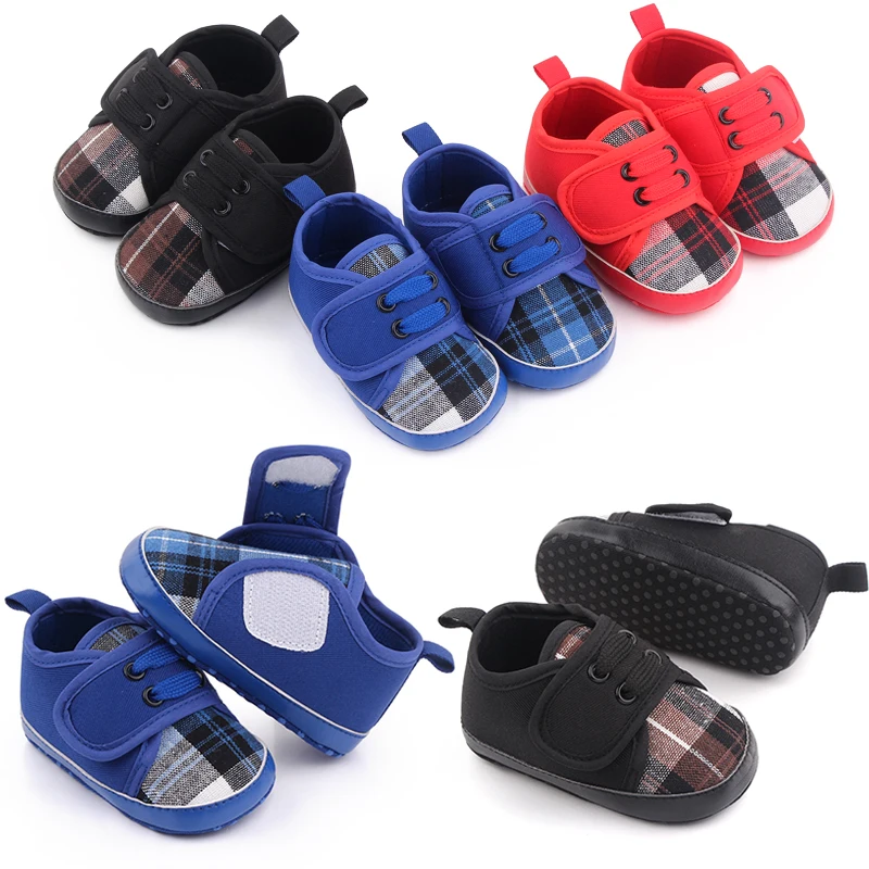 

Wholesale casual newborn toddler soft soled baby girls boys shoes, Black/blue/red