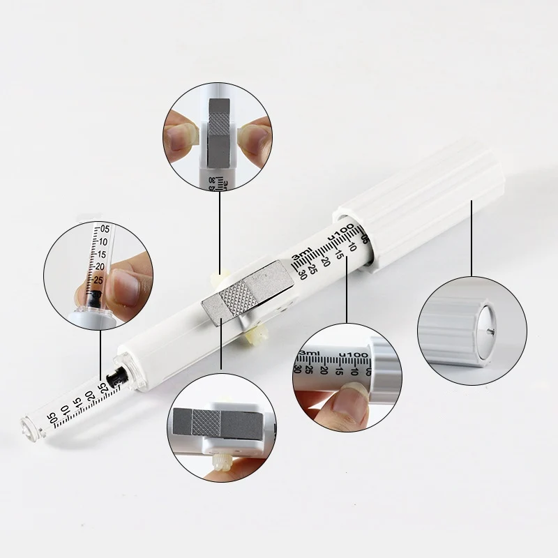 

China professional manufacturer Ha pen syringe High pressure hyaluronic pen acid lips injector no needle stabilizer device, White color