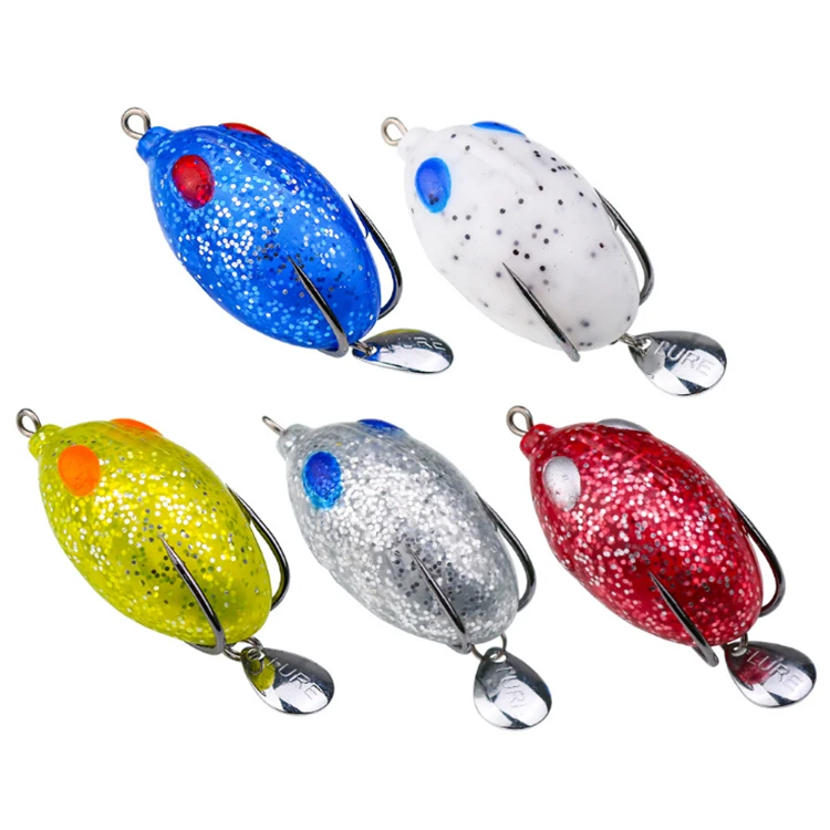 

First appar egg lures fast bite Frog Fishing Lures Soft Topwater lures for Bass Snakehead Saltwater Freshwater Fishing