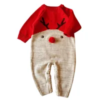 

top quality 100% cotton baby clothing sets newborn baby christmas elk clothes set