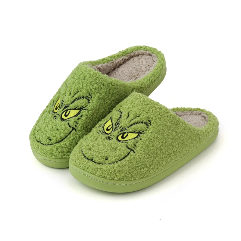 

Good quality promotional wholesale shoes smile face accept customized design unsex home happy face smile fur slippers