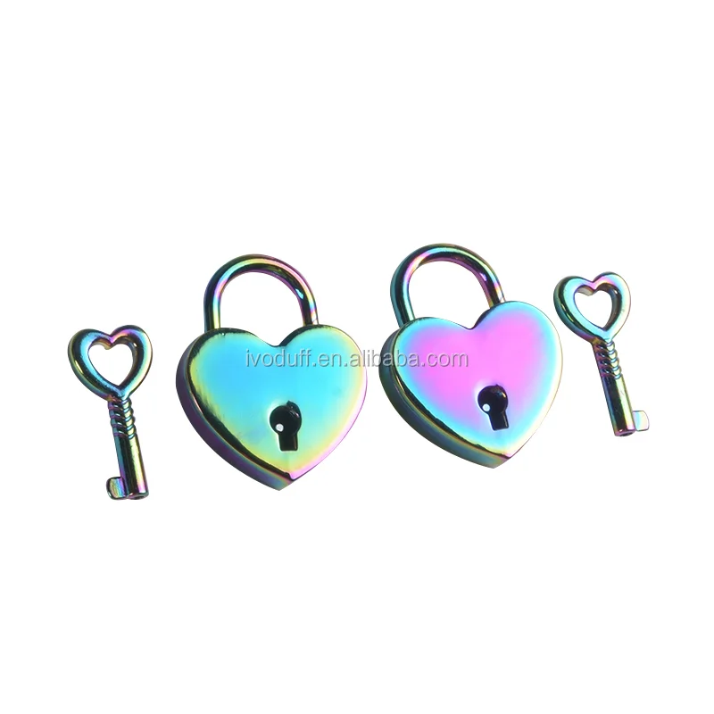 

High Quality Decorated Padlock For Jewelry / Jewelry Case Padlock / Love Heart Shape Lock, Gold/nickle/rainbow