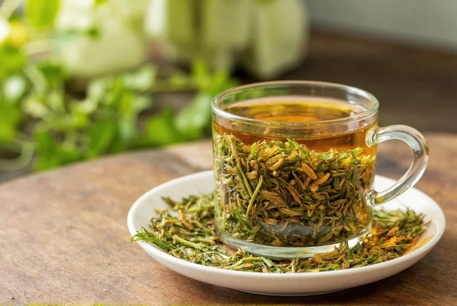 Step-by-step preparation of coriander tea in a traditional teapot