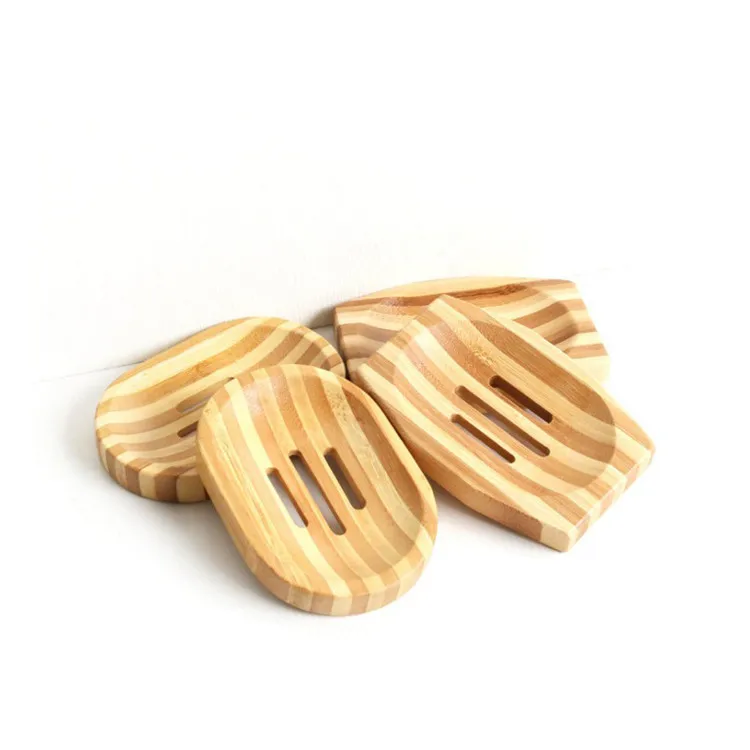 

FQ brand private label natural eco friendly bamboo soap dish custom, Wood color