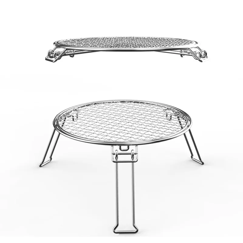 

JETSHARK Portable Folding Outdoor Camping Stainless Steel Non-Stick Round Shape Bbq Barbecue Grill