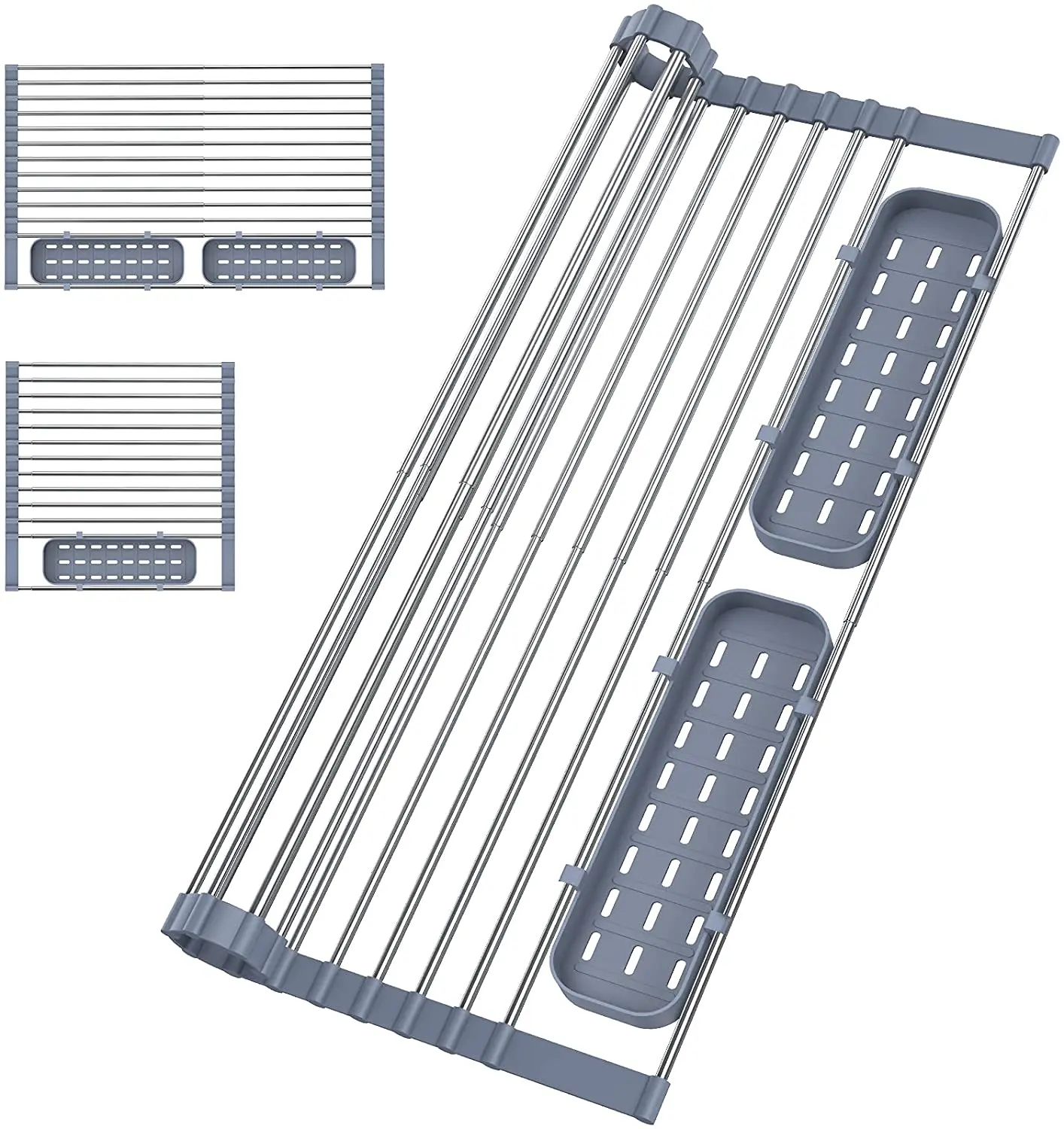 

Amazon Hot Selling Extend Expandable Over The Sink Dish Drainer Roll Up Dish Drying Rack, Customized