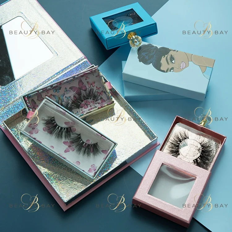 

2021 new arrivals private label real 3d mink eyelashes custom lash books packaging eyelash vendor customized boxes, Natural black