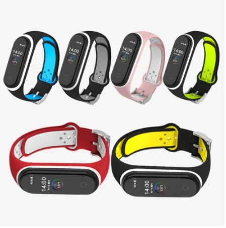 For Xiaomi Mi Band 4 Strap Smart Accessories Replacement Waterproof Double Color Silicone Wristband for Mi Band4 NFC Wrist Strap