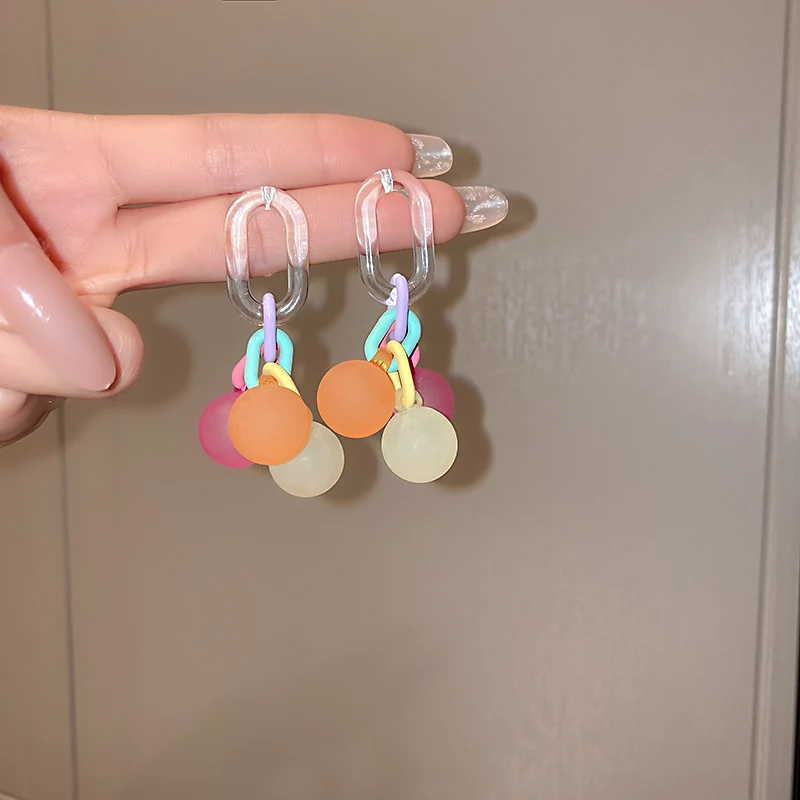 

fashion women colorful summer ball drop earring