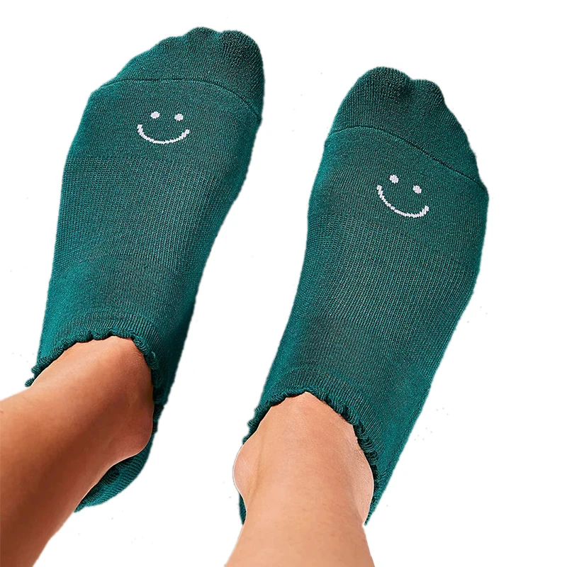 

XY-0204 Happy Ruffle Socks Solid Color Women Socks Cotton Low Cut Gripper Anti Slip Socks, Custom color