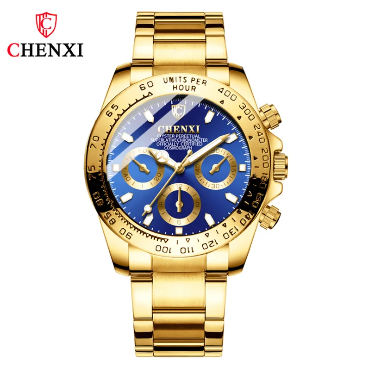 

2021 Top Brand Rolllex Classic Men Luxury Chronograph Quartz Watch Gold waterproof us submarine Business watch Custom Logo