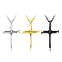 

Custom Gold Plated Men Stainless Steel Cross Charm Pendant