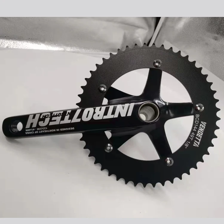 

Fixed Gear Bicycle Freewheel Crankset Integrated CNC Hollow Crank Track Cycle Parts Single Speed Chainwheel, Custom