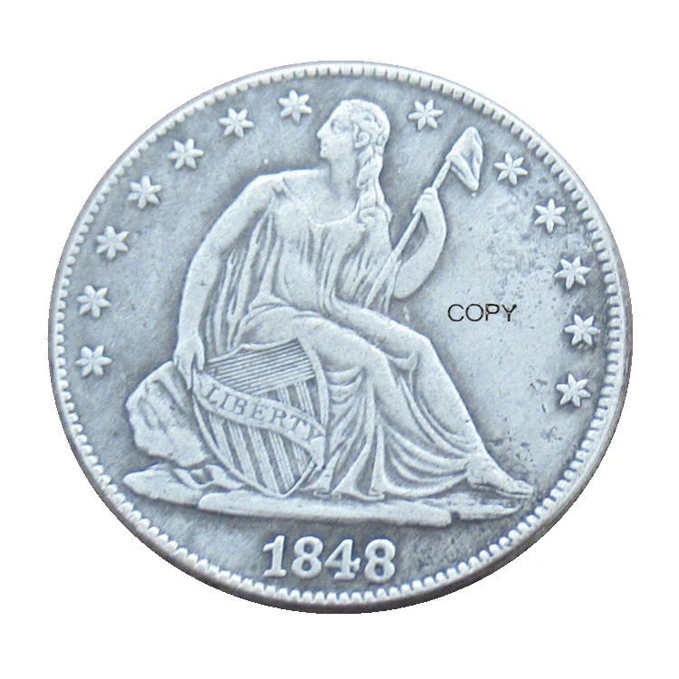 

Reproduction 1842 P/O Seated Liberty Half Dollar Silver Plated Decorative Commemorative Coins