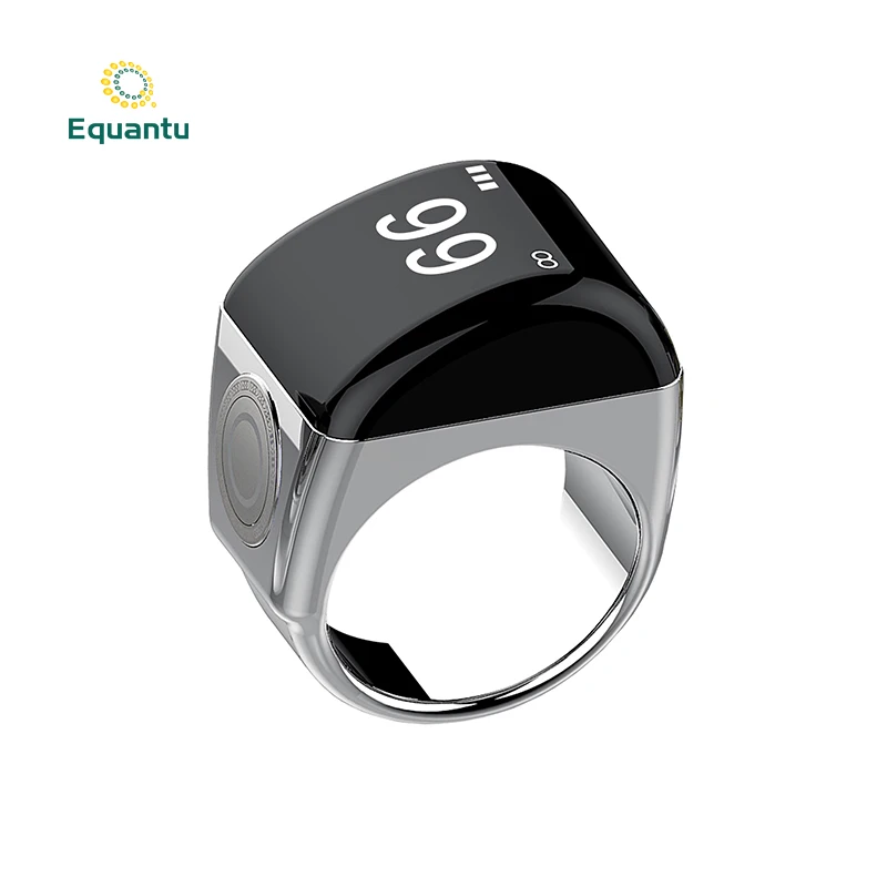 

Muslim Gift Arabic Qibla Smart Ring Counter Bluetooth Tasbeeh Tally Counter 5 Pray Time Azan Alarm Tasbih Ring