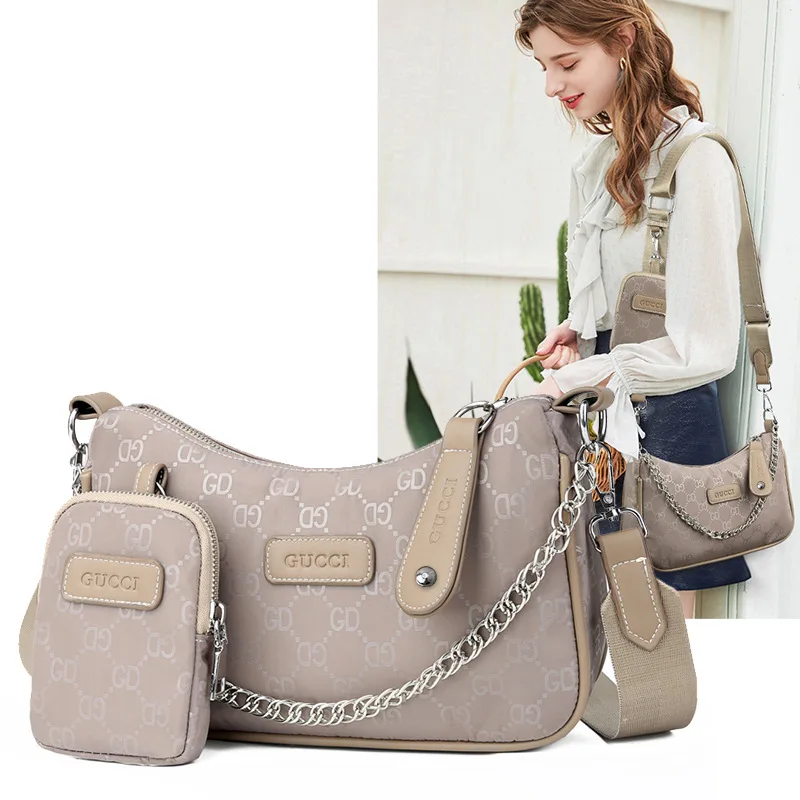

2021 new female bag Oxford cloth waterproof shoulder bag high quality fashion letter slung bun mother mobile phone bag, Customizable