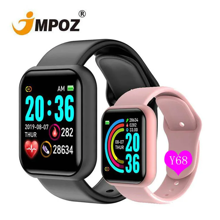 

Amazon hot Sale smart watch y68 L18 D20 wrist bracelet band blood pressure sport wristband fitness tracker Y68 D20 smart watch