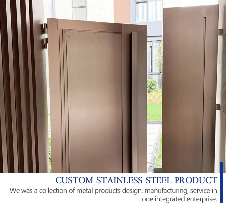 Resort Hotel Stainless Steel Front Entry Door Metal Customized Manufacturer Simple Modern Design Exterior Gate Door
