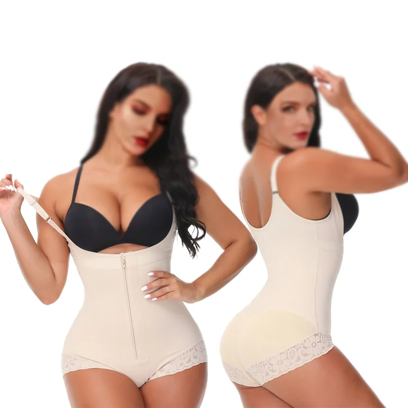 

S-SHAPER High Compression Fajas Colombianas Plus Size Butt Lifter Bodysuit Post Surgery Tummy Control Shapewear, Nude/color custom