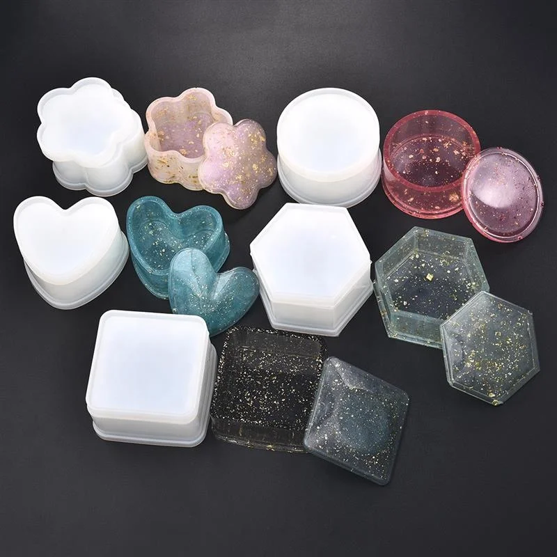 

DIY Crystal Epoxy Resin Mold Storage Box Molds Jewelry Box Jewelry Making Tools Gift Trinket Box Silicone Mold, White