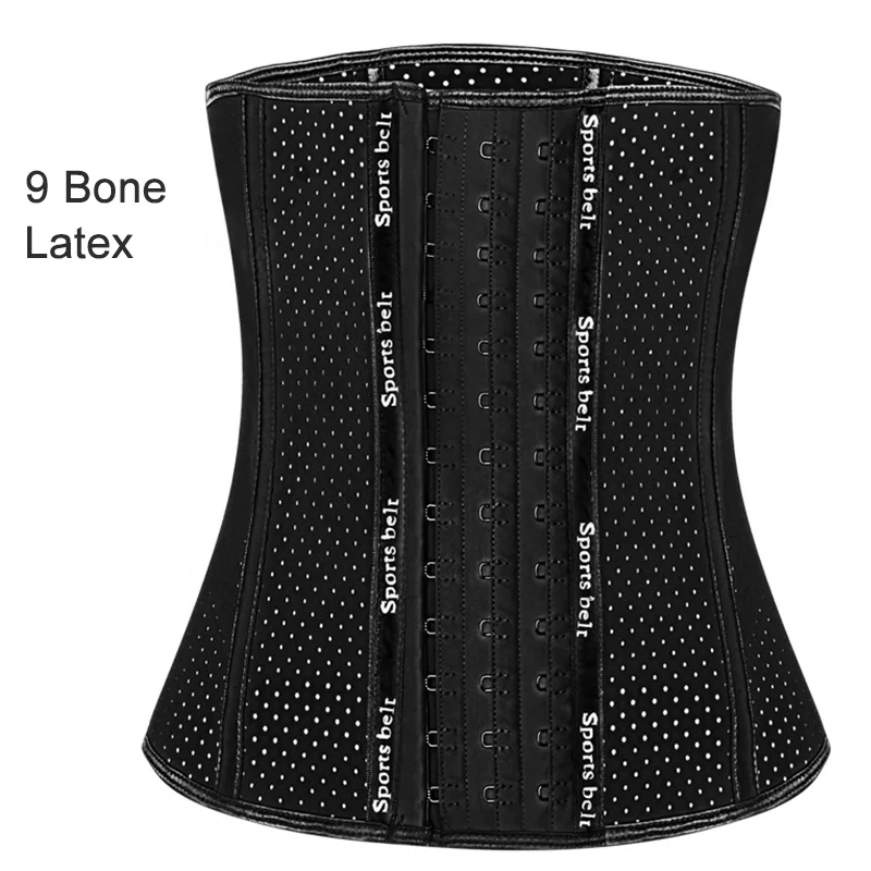 

Custom Logo Print Elastic Natural 100% Latex XS Steel Bone Gaine Fajas Reductoras Breathable Corset Waist Trainer Wholesale, Blackskin