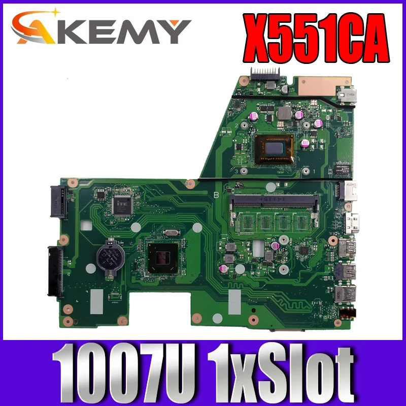 

Akemy X551CA Laptop motherboard for ASUS X551CA X551CAP original mainboard 1007U 1xSlot