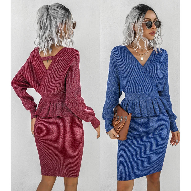 

Free shipping Fashion New Style Fashion Elegant Women Plus Size Midi Sweater Casual Dresses