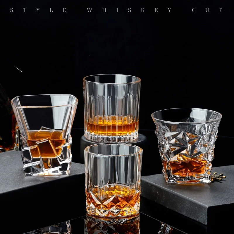 

Crystal Whiskey Glasses - Tumblers for Drinking Scotch, Bourbon, Irish Whisky - Large 10 oz Premium Lead-Free Crystal Glass Tast, Clear