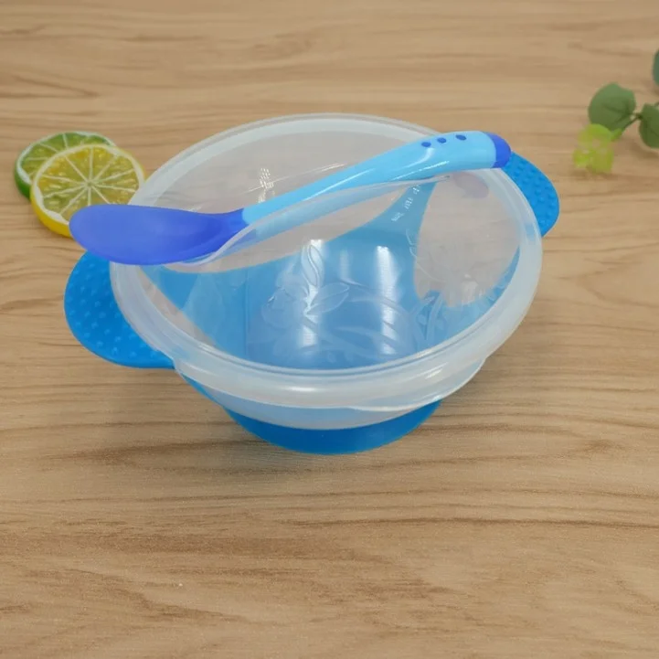 

Children Kids Suction Cup Bowl Baby Slip-resistant Sucker Bowl with Spoon Fork Set