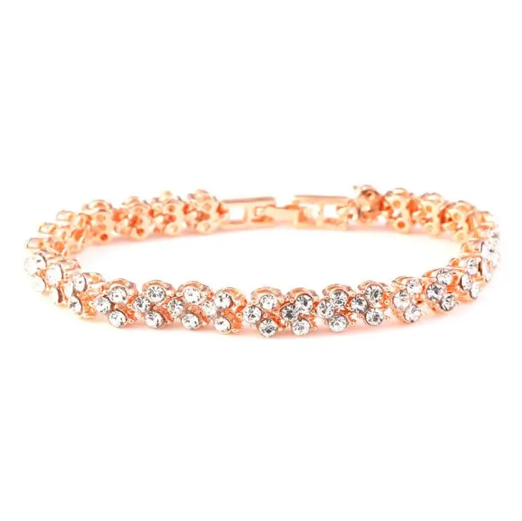 

European and American foreign trade new exquisite luxury Roman crystal bracelet simple diamond full diamond bracelet