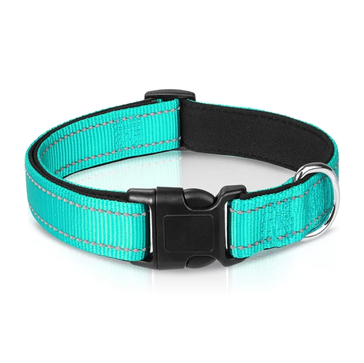 

Soft Neoprene Padded Pet Collars Adjustable Dog Training Collar Reflective Nylon Dog Collar For Small Medium Large Dogs, 6 colors