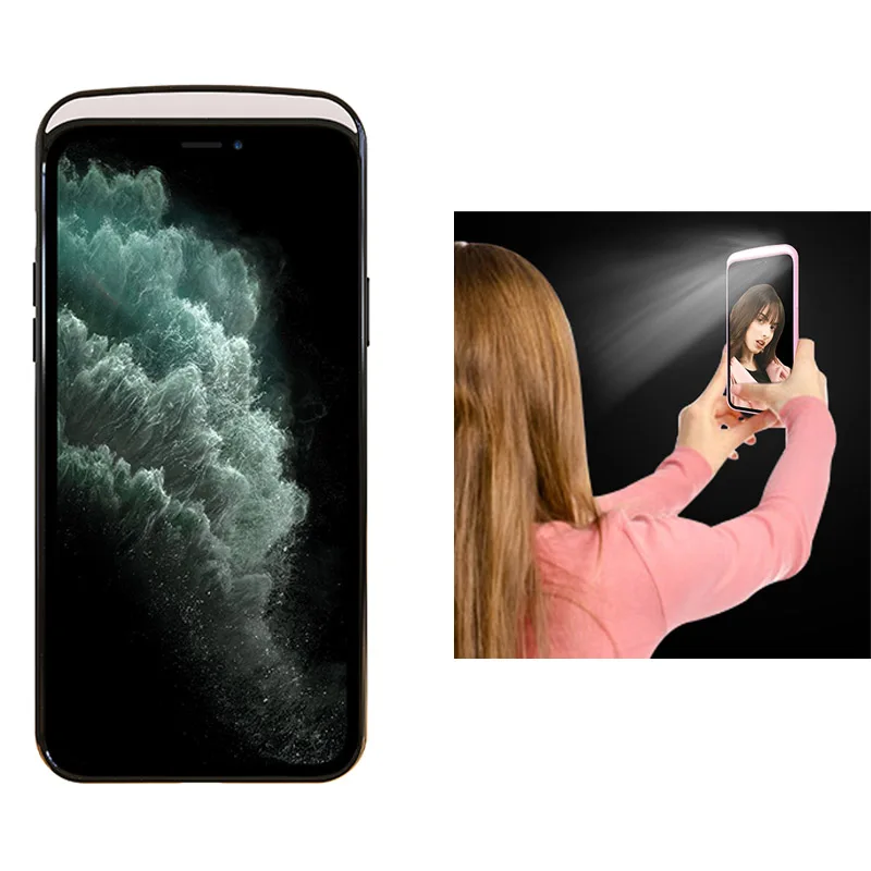 

New design luxury ring selfie led fil light Phone Case with flash lighted lighting for iphone cover support custom