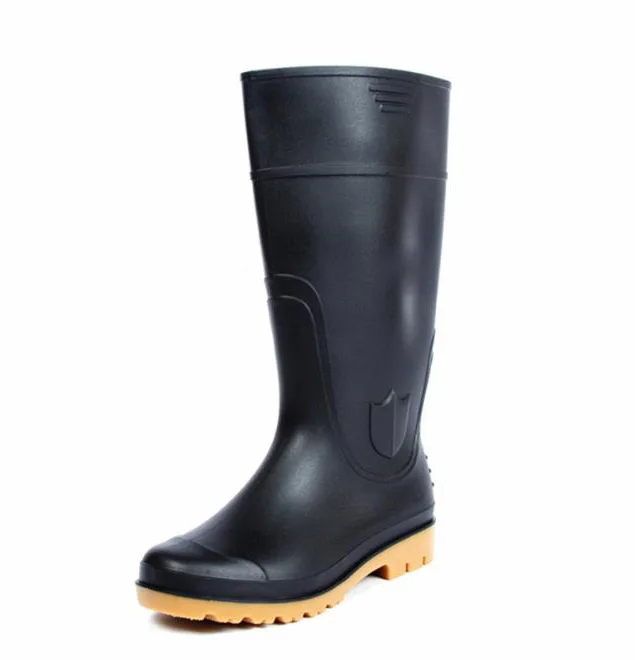 

PVC black anti piercing woodland construction working protective waterproof rubber wellies gumboots rain boots for men