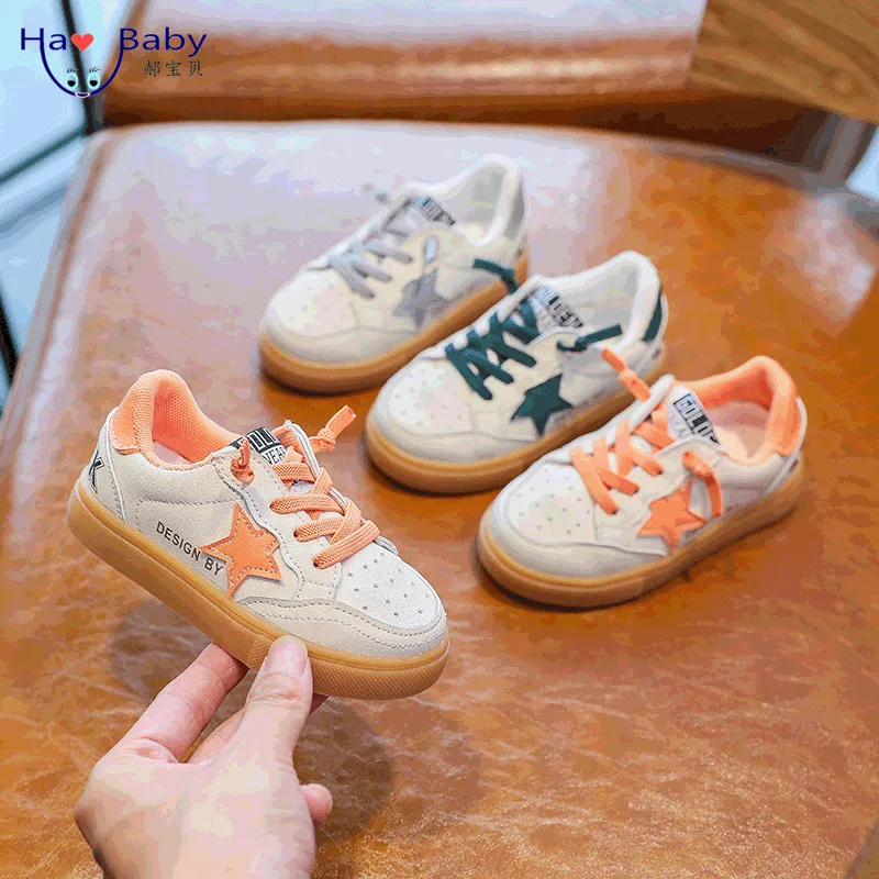 

Hao Baby 2021 Autumn Star Breathable Casual Shoes For Boys And Girls, Orange, green, gray
