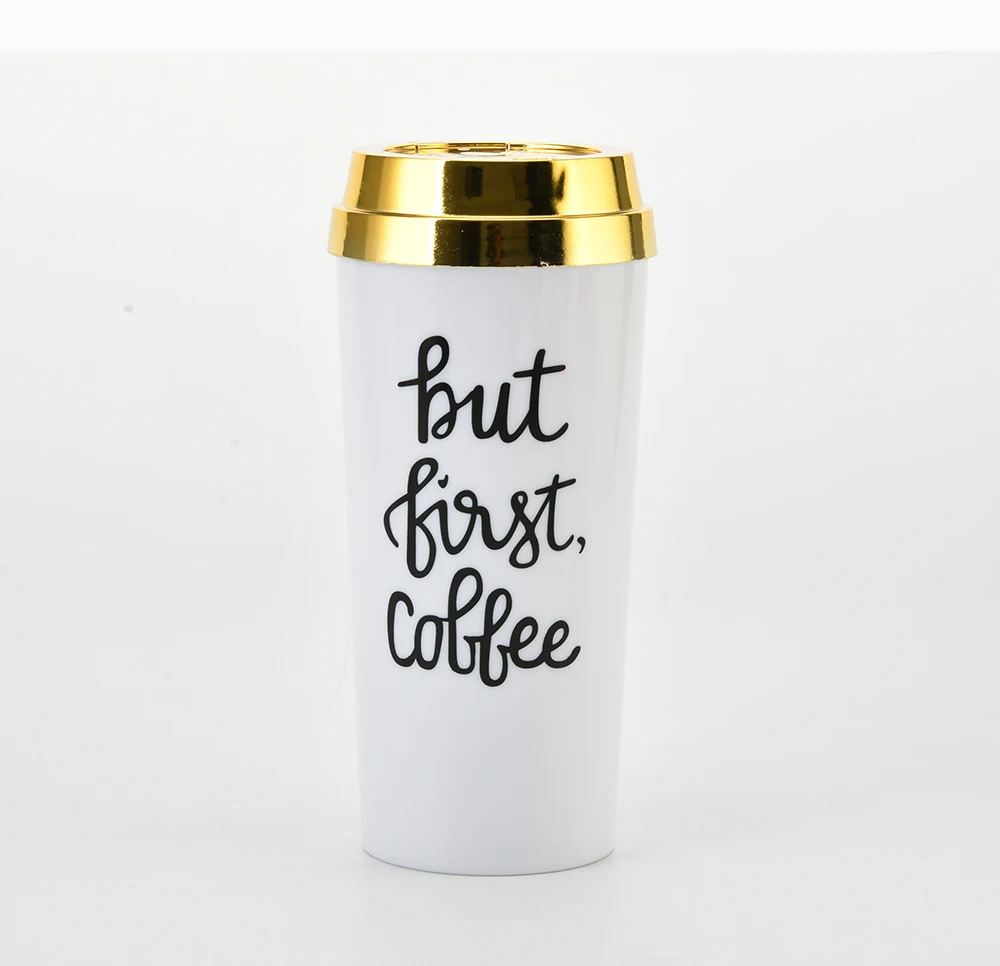 

16oz Double Wall Take Away BPA Free Plastic Mug Reusable Coffee Cup, Customized colors acceptable