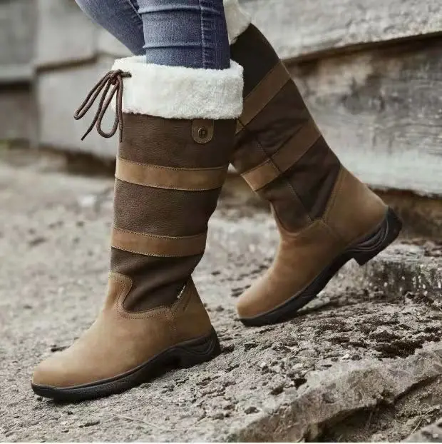 

2021 new arrival autumn winter warm boots plus size high snow boots PU leather high quality shoes, As picture