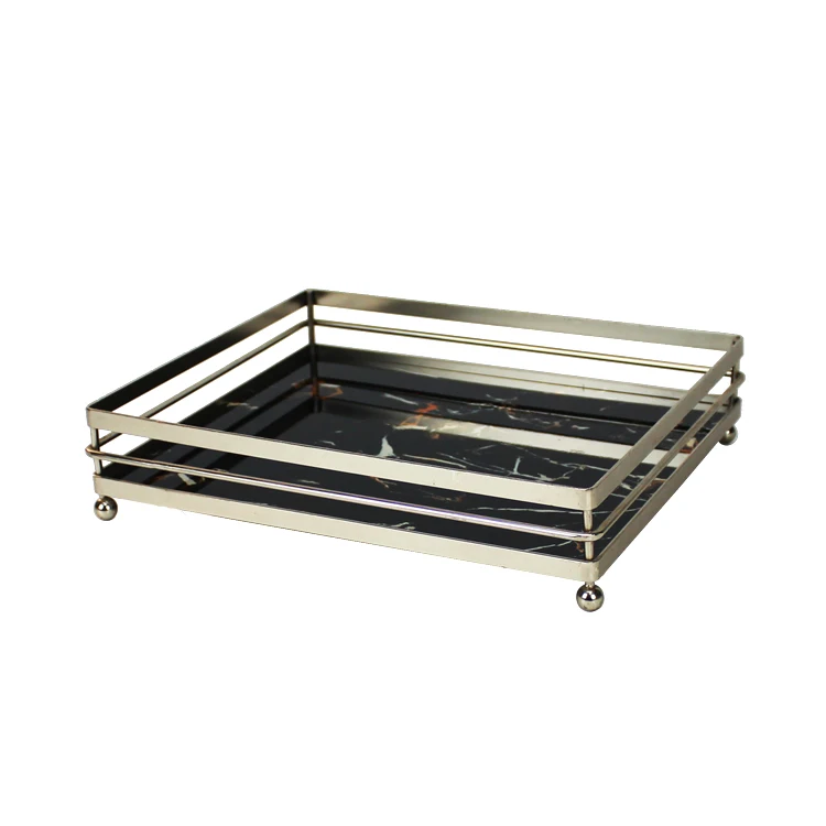 10 Years Manufacturer Single Tier Metal Hotel And Home Decor Golden Plated Rectangular Storage 