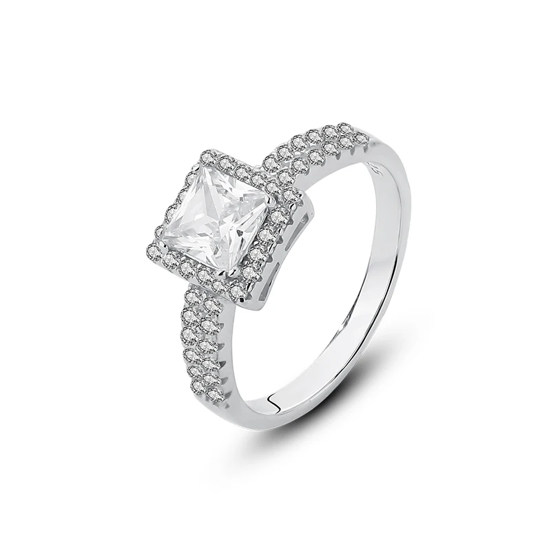 

Luxury Square Diamond Wedding Bands 925 Sterling Silver Women Princess Cut moissanite Engagement Rings Jewelry