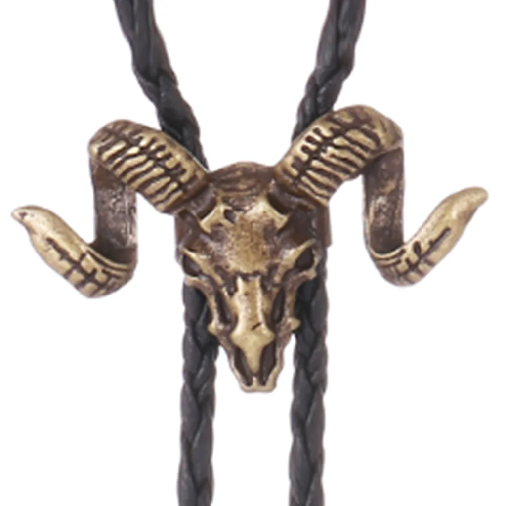 

2021 Sailing Jewelry Vintage Shirt Chain Poirot Collar Goat Rope Leather Necklace Bolo Tie Goat Necklace