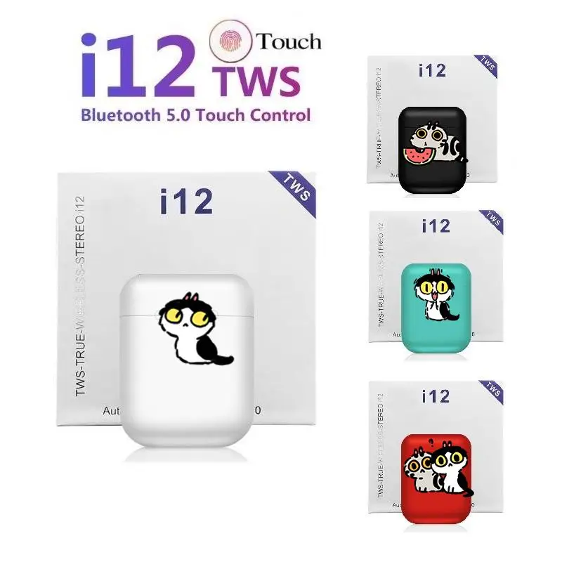 Fast Delivery Colorful i12 TWS Wireless Earbuds I12 Newest Version No Noise True Stereo Earbuds TWS I12 With Charging Box - ANKUX.COM